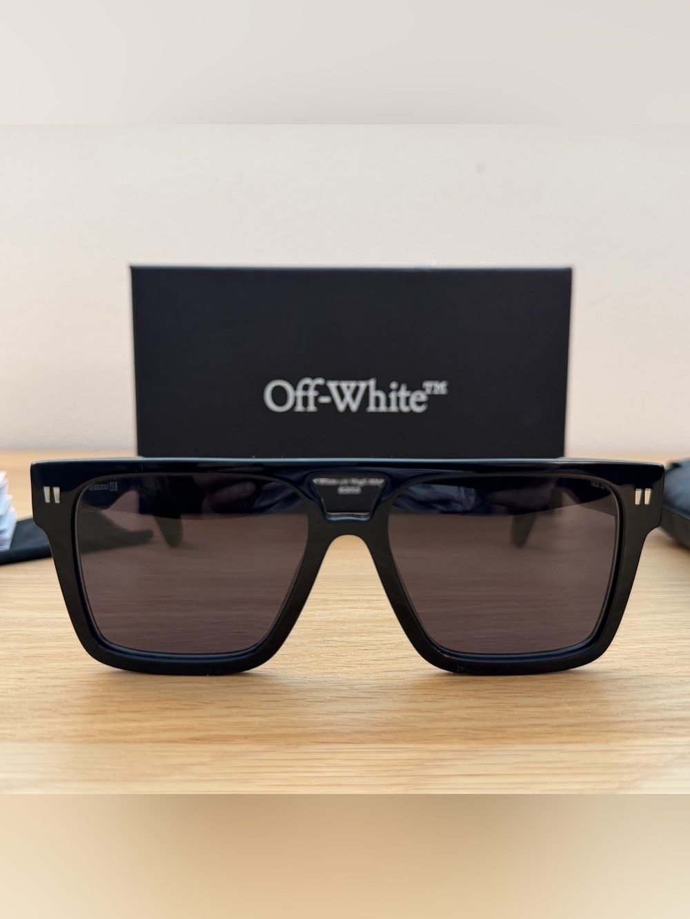 Off-White Springfield Sunglasses Black Dark Grey with Case and Cloth